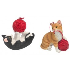 Black and Ginger Playful Cats Hanging Decorations 