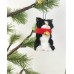 Black and White Cat with Bell Hanging Decoration