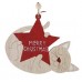 Merry Christmas Cat with Heart and Star Hanging Ornaments