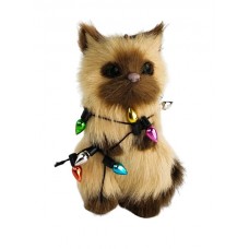 Cream Point Cat with Lights Hanging Decoration
