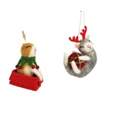 Felt Playful Christmas Cats Hanging Decorations