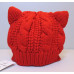 Cat Ear Cable Knit Beanie