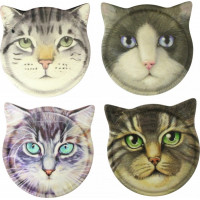 Cat Face Coaster Set