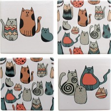 Quirky Retro Cats Coasters