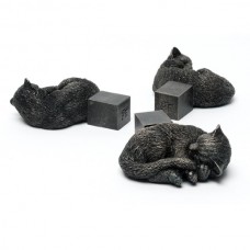 Curled Up Cat Antique Bronze Potty Feet - Set of 3