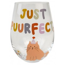 Just Purrfect Cat Wine Glass