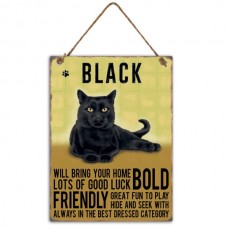 Black Cat Metal Wall Hanging