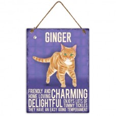 Ginger Cat Metal Wall Hanging