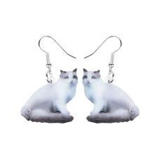 Ragdoll Cat Bi-coloured Acrylic Earrings