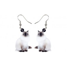 Birman Cat Acrylic Earrings