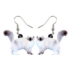 Birman Ragdoll Cat Acrylic Earrings