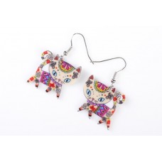 Colourful Kitty Acrylic Earrings