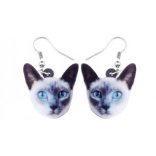 Siamese Cat Face Acrylic Earrings