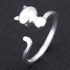Silver Kitty Ring