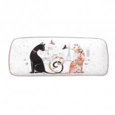 Cat Couple Embossed Long Serving Plate