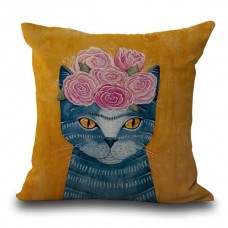 Sophisticated Blue Cat Cushion