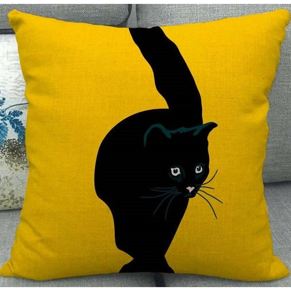 Black cat cushion 2025