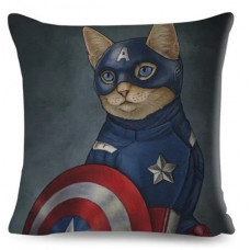Cattain Americat Superhero Cat Cushion