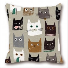Rustic Grey Cat Cushion