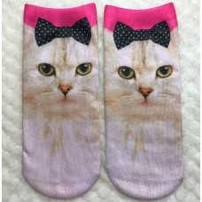 Grumpy Persian With Bow Cat Socks